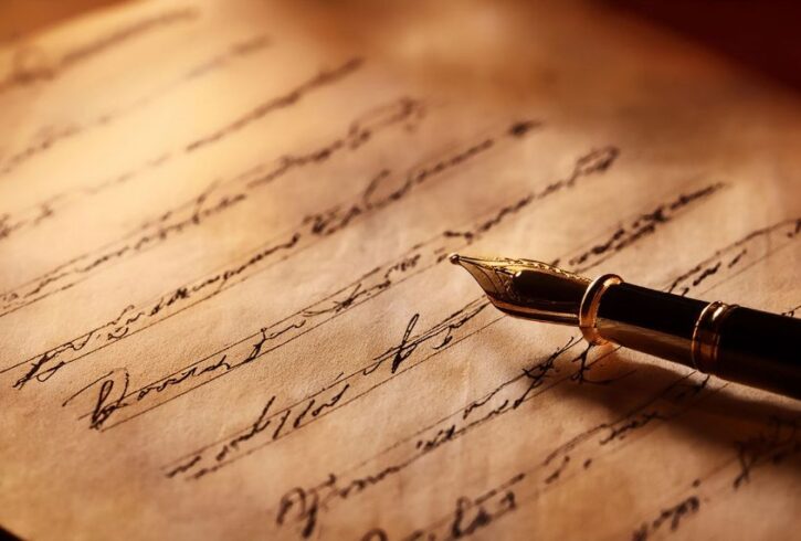PLUMA CON TEXTO ANTIGUO PLUMA CON TEXTO ANTIGUO